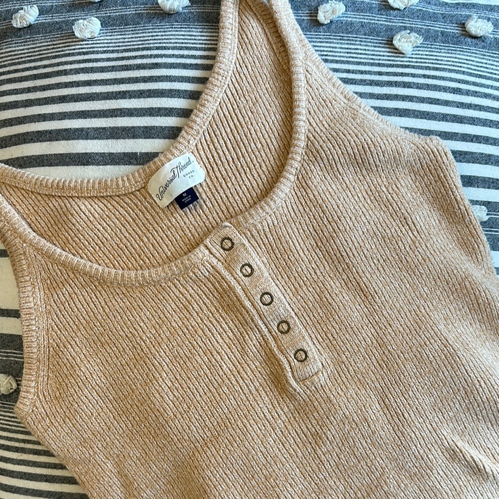 Universal Thread Beige Ribbed Tank Top